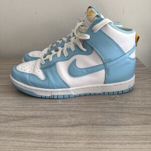 Nike Men's Dunk High White & Leather Athletic Shoes Sneakers Size 8 DD1399-401